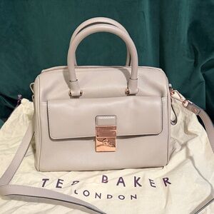 Ted Baker Manning Leather Lock Duffle with Rose Gold hardware